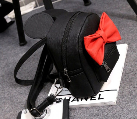 Mini Rucsac Dama Red Bow, negru, L302 - Img 2