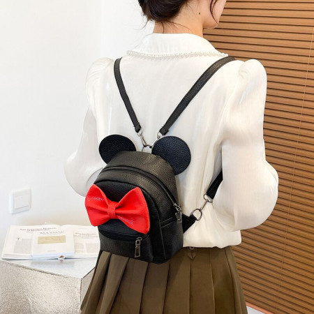 Mini Rucsac Dama Red Bow, negru, L302 - Img 8