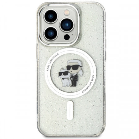 Original Pouch KARL LAGERFELD hardcase Karl&amp;Choupette Glitter MagSafe KLHMP14LHGKCNOT for Iphone 14 Pro transparent - Img 2