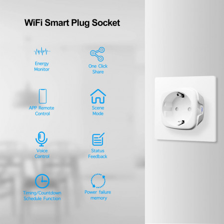Priza inteligenta Wi-Fi, 16A, Control vocal, Monitorizare consum energie, compatibil Alexa si Google Home, PMPI52614 - Img 4