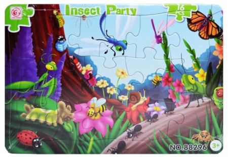Puzzle carton, 16 piese, Insecte, FLV28922