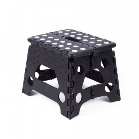 Scaun pliabil mic, 80 kg, negru/ alb, PM0115073