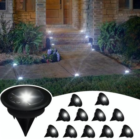 Set 12 lămpi solare LED pentru sol – iluminat decorativ și funcțional pentru grădină, TMHP472366 - Img 3