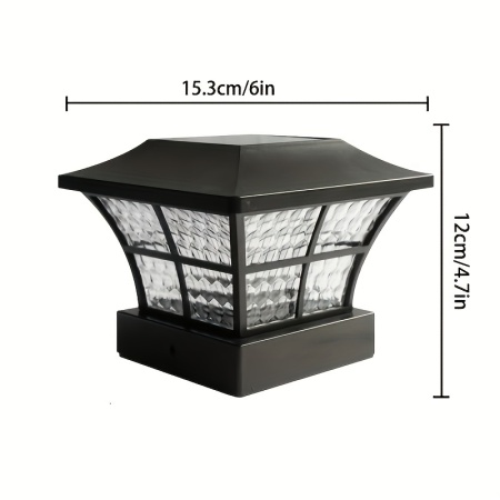 Set 2 lămpi solare LED pentru capăt de stâlp – Iluminat decorativ și funcțional pentru grădină, TMDK48239 - Img 5