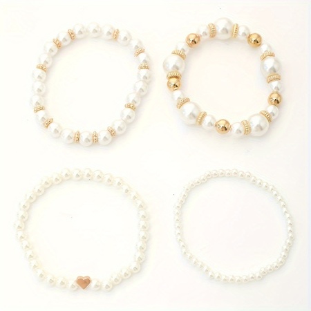 Set cadou, 4 bratari din perle artificiale, PMDV51617 - Img 2