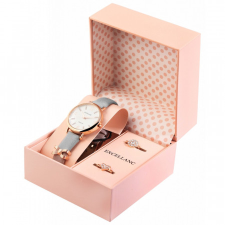 Set cadou, ceas dama, Excellanc, cu charm pentru curea, PM1900252-002