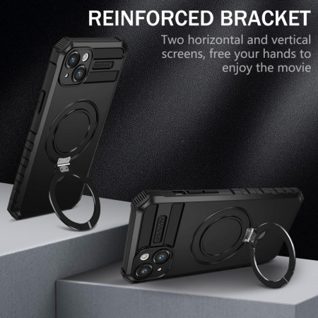Tel Protect Armor Magsafe Metal Ring Case for Iphone 15 Plus black - Img 2