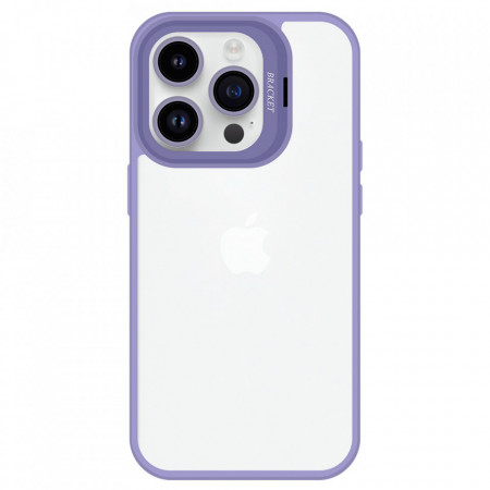 Tel Protect Kickstand case + camera glass (lens) for Iphone 15 Pro Max light purple