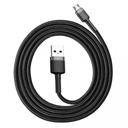 Baseus Cablu Cafule - USB to Micro USB - 2A 3 metri (CAMKLF-HG1) Negru-grey