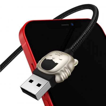 Baseus Cablu Year of the Tiger 3 in 1 - USB to Tip C, Lightning, Micro USB - 3,5A 1,2 metri (CASX010001) negru - Img 2