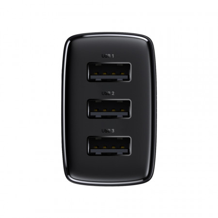 Baseus Compact Incarcator Priza - 3xUSB - 17W (CCXJ020101) Negru - Img 2