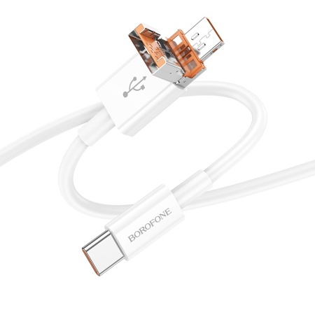 Borofone Cable BX102 Winner - USB + Type C to Type C - PD 60W 1 metre white - Img 2