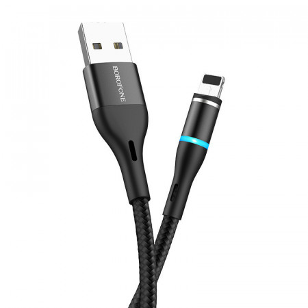 Borofone Cablu BU16 Skill magnetic - USB to Lightning - 2,4A 1,2 metri Negru