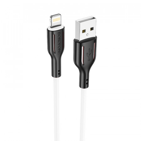 Borofone Cablu BX63 Charming - USB to Lightning - 2,4A 1 metre Negru-alb - Img 2