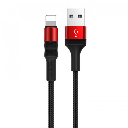 Cablu Borofone BX21 Outstanding - USB to Lightning - 2,4A 1 metru rosu - Img 3