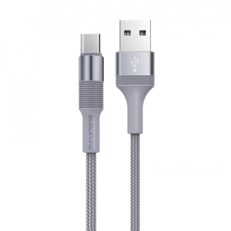 Cablu Borofone BX21 Outstanding - USB to Micro USB - 2,4A 1 metru gri - Img 3