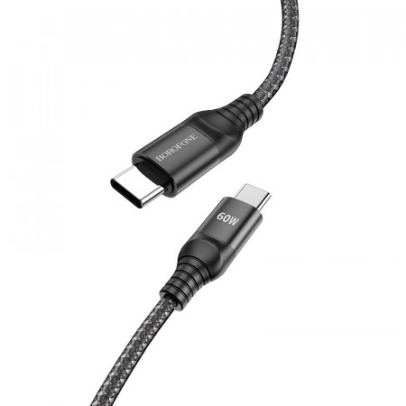Cablu Borofone BX56 Delightful - Type C to Type C - 60W 3A 1,5 metres Negru - Img 3