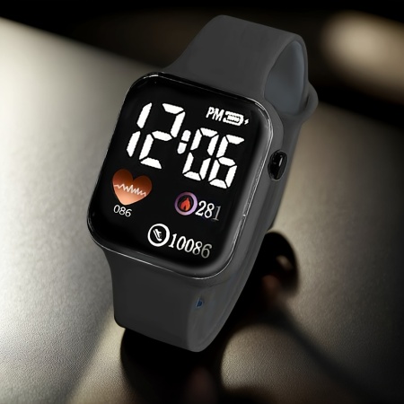 Ceas Sport Led Unisex, Quartz, afisaj Digital, Negru, TMYE3410110 - Img 7