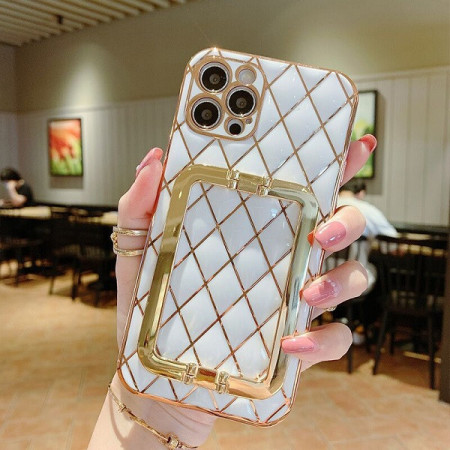 Husa pentru Apple iPhone 12, cu protectie ridicata, Fashion, tip geantuta, silicon, alb IP12-003