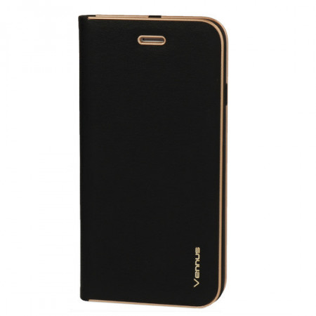 Husa tip carte cu margini intarite pentru Huawei P10 Lite, negru, POK018054