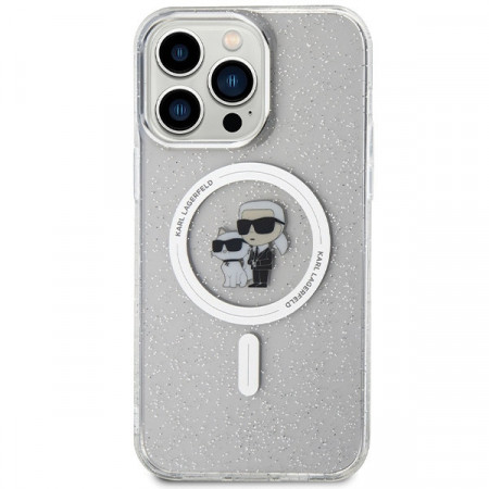 Original Pouch KARL LAGERFELD hardcase Karl&amp;Choupette Glitter MagSafe KLHMP14XHGKCNOT for Iphone 14 Pro Max transparent - Img 2