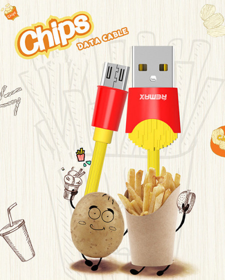 REMAX Cablu Chips RC-114m - USB to Micro USB - 1 metre Yellow
