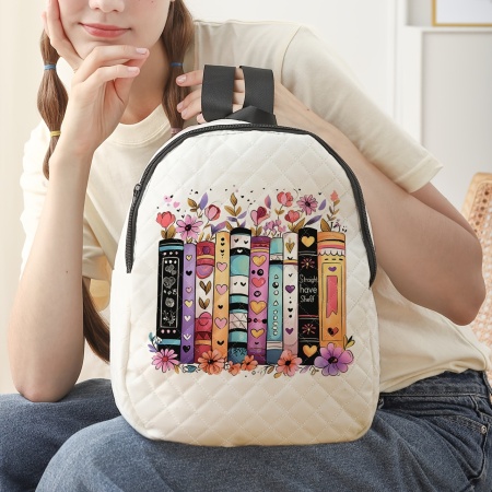 Rucsac damă Bogdana cu model flori și cărti – Stil casual și adorabil, TMYU747919 - Img 5