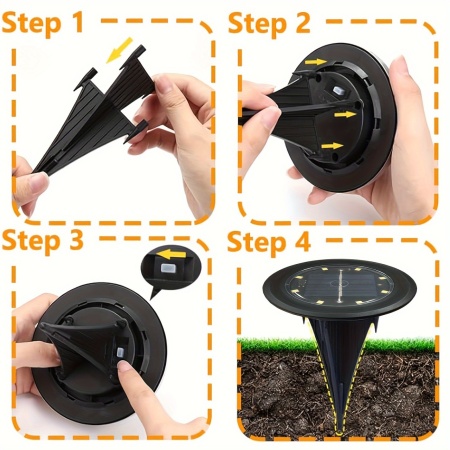 Set 12 lămpi solare LED pentru sol – iluminat decorativ și funcțional pentru grădină, TMHP472366 - Img 4