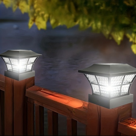 Set 2 lămpi solare LED pentru capăt de stâlp – Iluminat decorativ și funcțional pentru grădină, TMDK48239 - Img 6