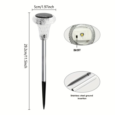 Set lămpi solare LED tip baston – Iluminat decorativ pentru alei și grădină, TMYA1205116 - Img 4