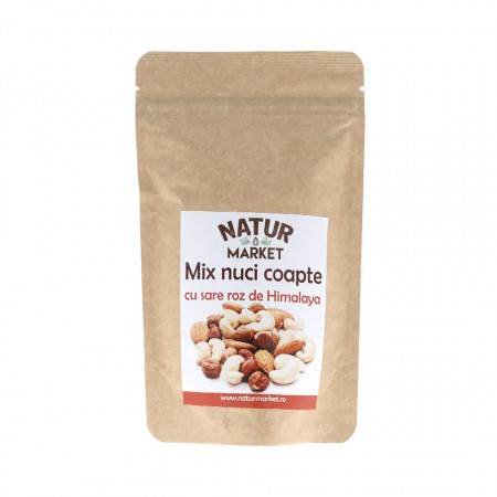 Amestec nuci coapte cu sare roz de Himalaya 125g