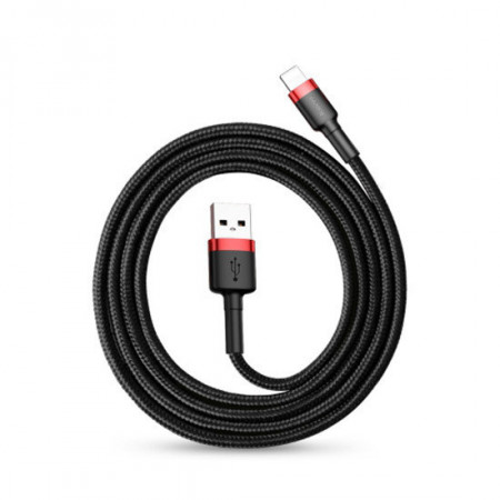 Baseus Cablu Cafule - USB to Lightning - 2,4A 0,5 metru (CALKLF-A19) Negru-red