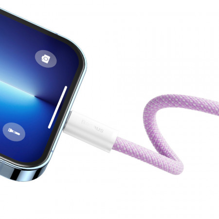 Baseus Cablu Dynamic - Tip C to Lightning - PD 20W 1 metre (CALD000005) purple - Img 2