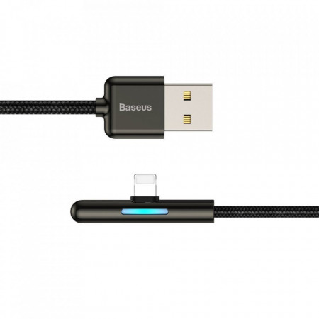 Baseus Cablu Iridescent - USB to Lightning - angled 2,4A 1 metre (CAL7C-A01) Negru