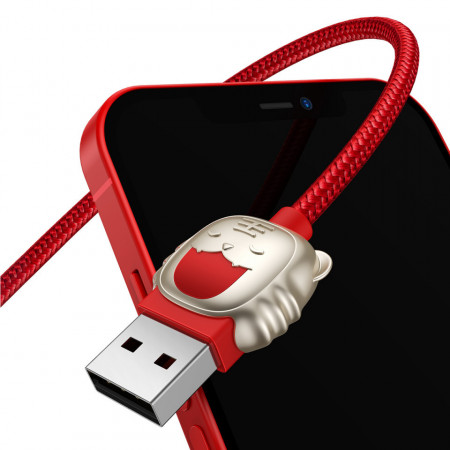 Baseus Cablu Year of the Tiger 3 in 1 - USB to Tip C, Lightning, Micro USB - 3,5A 1,2 metri (CASX010009) rosu - Img 2