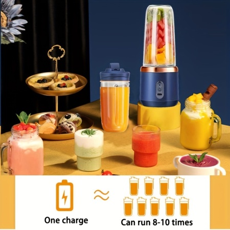 Blender Portabil cu 6 Lame, Reîncărcabil USB – Smoothie și Sănătate la Îndemână, PMHL302098 - Img 2
