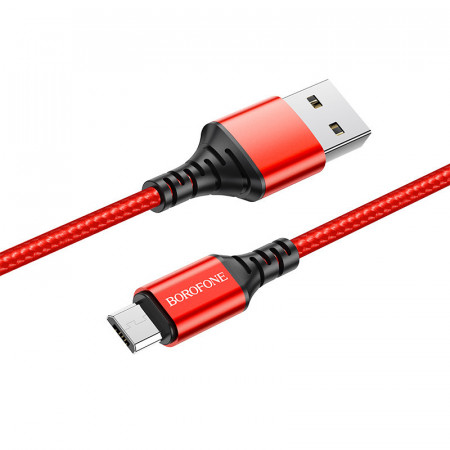 Borofone Cablu BX54 Ultra Bright - USB to Micro USB - 2,4A 1 metre red
