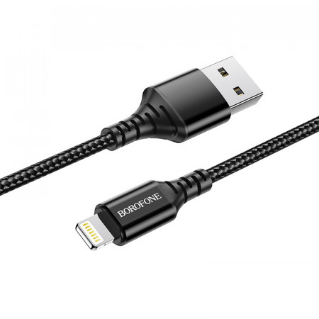 Cablu Borofone BX54 Ultra Bright - USB to Lightning - 2,4A 1 metre Negru - Img 3