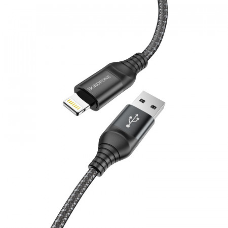 Cablu Borofone BX56 Delightful - USB to Lightning - 2,4A 1 metru negru - Img 3