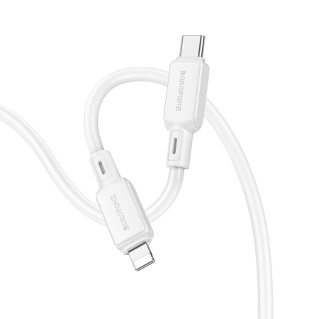 Cablu Borofone BX94 Crystal color - Type C to Lightning - PD 20W 1 metre white - Img 1