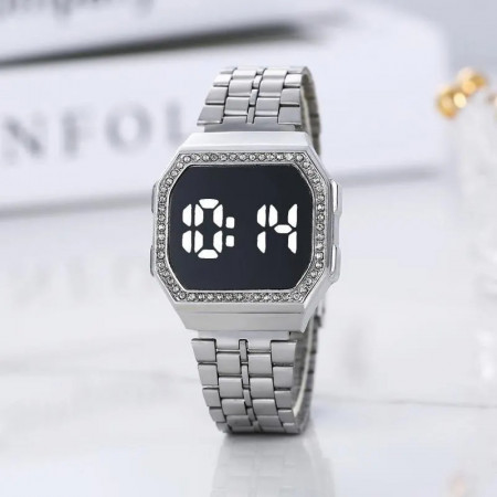 Ceas Dama Fashion Touch Screen Digital, Argintiu, LD098-V1