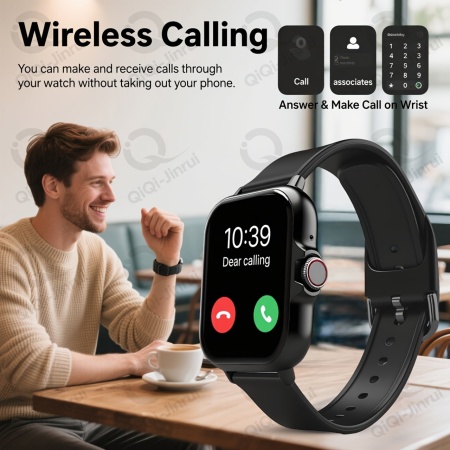 Ceas Smartwatch Unisex 4.65cm cu ecran tactil, carcasă din aliaj, curea silicon, TMYK3942540-NEGRU - Img 3
