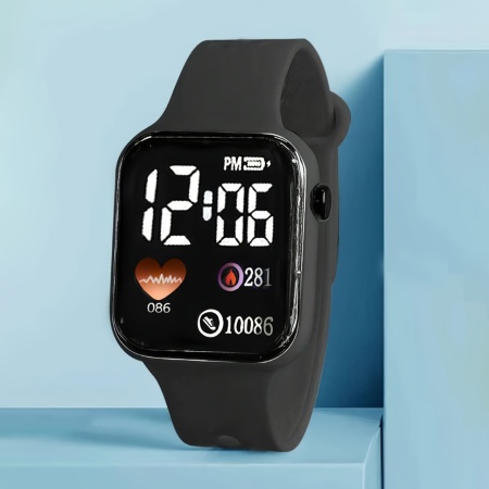 Ceas Sport Led Unisex, Quartz, afisaj Digital, Negru, TMYE3410110 - Img 4