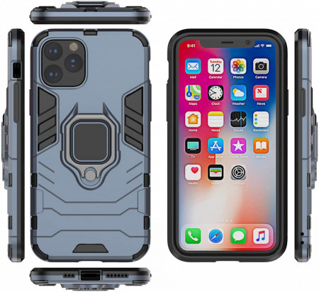 Husa iPhone 11 PRO Bleumarin Military cu Inel - Img 2