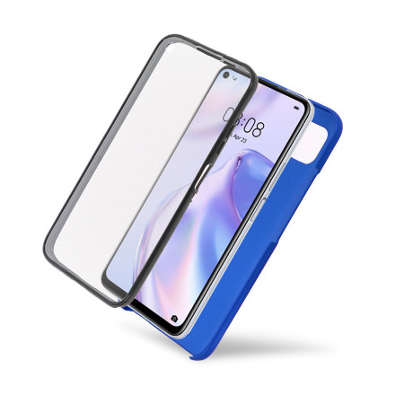 Husa Samsung Galaxy A41 - 360 Fully cu Spate din Policarbonat si Folie din Silicon - Albastru - Img 3