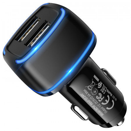 Incarcator Auto Borofone BZ14 Max - 2xUSB - 2,4A Negru