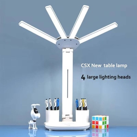 Lampă de birou Smartix LED flexibil 32-53 CM cu ceas, dată și temperatură, 2 Organizatoare, Alb, AD32532 - Img 3