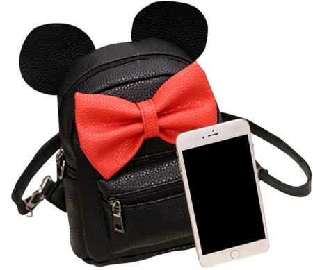 Mini Rucsac Dama Red Bow, negru, L302 - Img 4