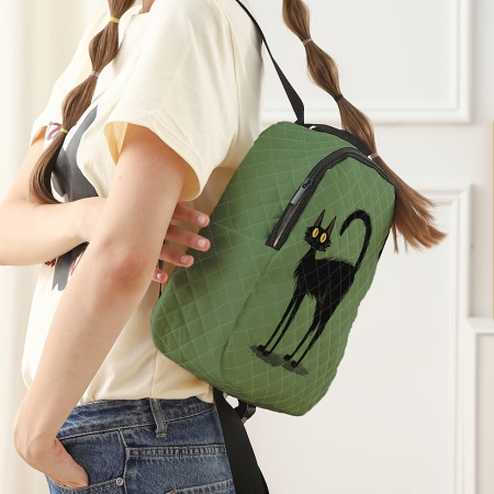 Rucsac damă Cat cu model pisică neagră – Stil casual și adorabil, TMXB745733 - Img 2