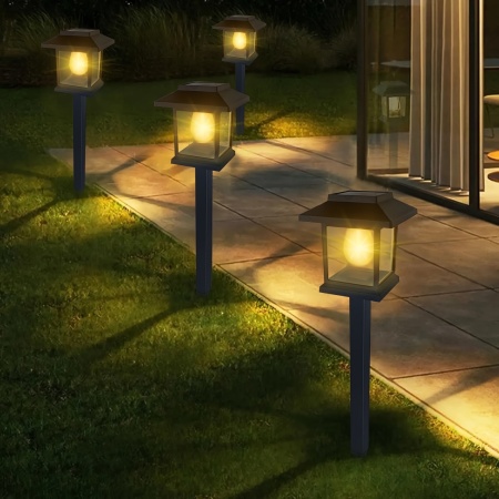 Set lămpi solare LED tip felinar pentru grădină – Iluminat clasic și ambiental pentru alei, TMYB302022 - Img 4